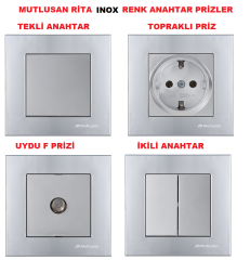 Mutlusan Rita Serisi Anahtar ve Priz Çeşitleri Füme - Dimmer 600W