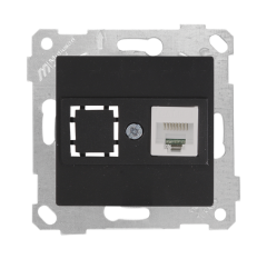 Mutlusan Rita Serisi Anahtar ve Priz Çeşitleri Siyah - Tekli Data Prizi Cat-6