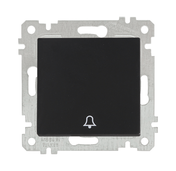 Mutlusan Rita Serisi Anahtar ve Priz Çeşitleri Siyah - Zil Anahtarı