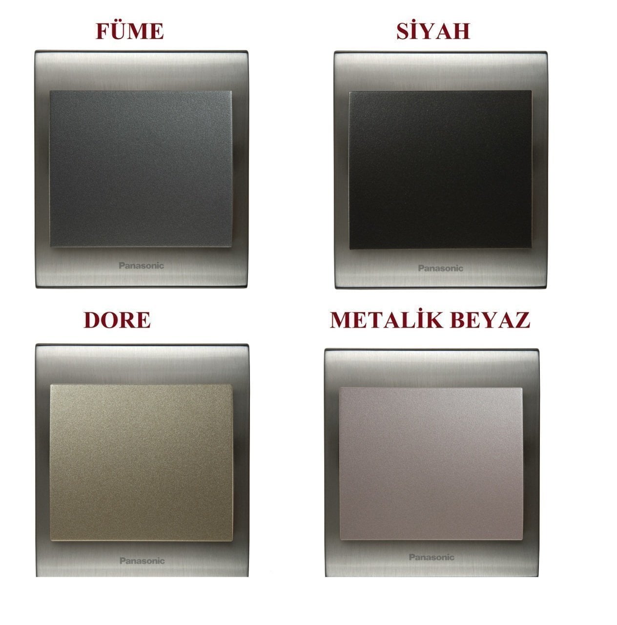 Viko Panasonic Thea Blu Inox Serisi Anahtar ve Priz Çeşitleri Permütatör Ara Vavien - Füme