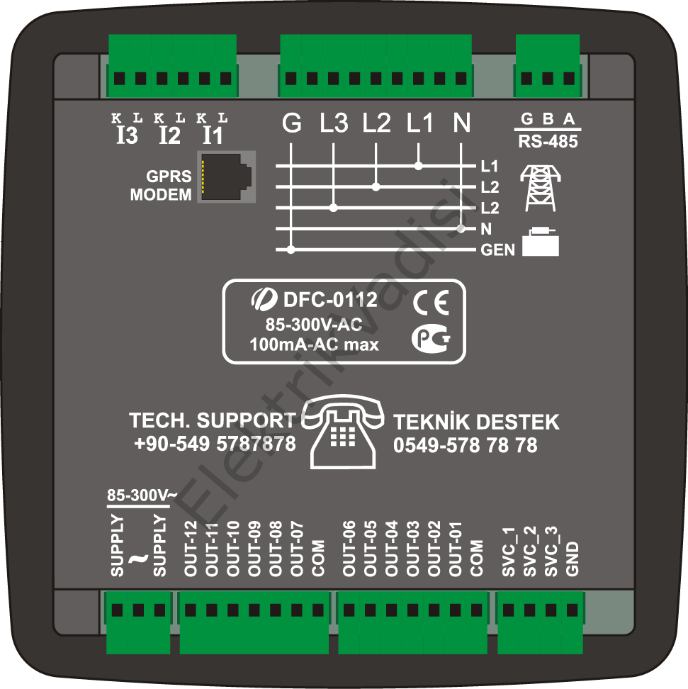 Datakom DFC-0112  Reaktif Güç Kontrol Rölesi Beyin