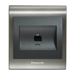 Viko Panasonic Thea Blu Inox Serisi Anahtar ve Priz Çeşitleri Topraklı Priz - Siyah