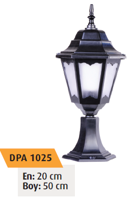 Doğan Bahçe Aplik Yere E27 Duylu 1025 Siyah Beyaz Siyah