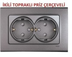 Viko Linnera Granit Grisi Anahtar ve Priz Çeşitleri