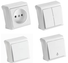 Viko Vera Beyaz Sıva Üstü Topraklı Priz Anahtar Serisi Vavien