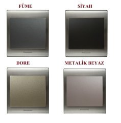 Viko Panasonic Thea Blu Inox Serisi Anahtar ve Priz Çeşitleri Tek Düğmeli Jaluzi Kumanda Anahtarı - Dore
