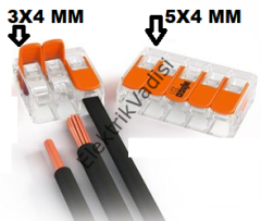 Wago Klemens Tırnaklı Geçmeli 2,3, 4, 5. 6, 8 No 4 No Geçmeli