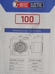 Horoz Pimaş Aspiratör 100 lük 10 Cm Havalandırma Fanı