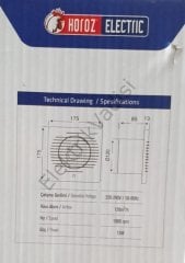 Horoz Pimaş Banyo Tuvalet Aspiratör 120 lik 12 Cm Havalandırma Fanı