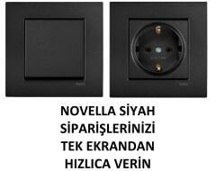 Viko Artline Novella SİYAH Renk Anahtar ve Priz Çeşitleri