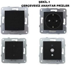 Viko Artline Novella SİYAH Renk Anahtar ve Priz Çeşitleri Dimmer 600W