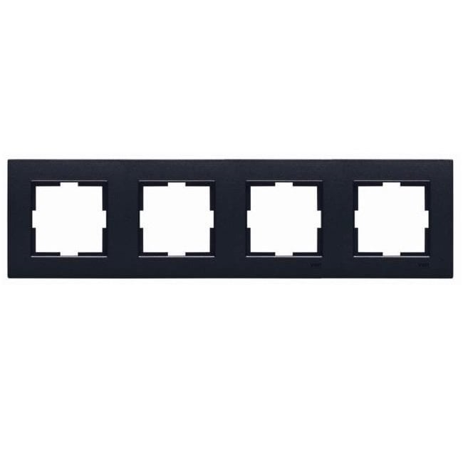 Viko Artline Novella SİYAH Renk Anahtar ve Priz Çeşitleri Dörtlü Çerçeve