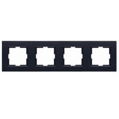 Viko Artline Novella SİYAH Renk Anahtar ve Priz Çeşitleri Dörtlü Çerçeve