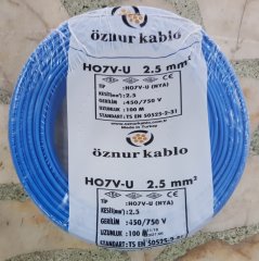 Öznur 2.5 Nya Kablo Tam Bakır TSE 100 Metre Mavi