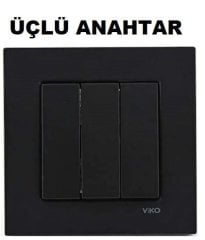 Viko Artline Novella SİYAH Renk Anahtar ve Priz Çeşitleri Tekli Anahtar