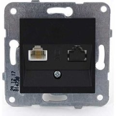 Viko Artline Novella SİYAH Renk Anahtar ve Priz Çeşitleri Tekli Data Prizi Cat-6