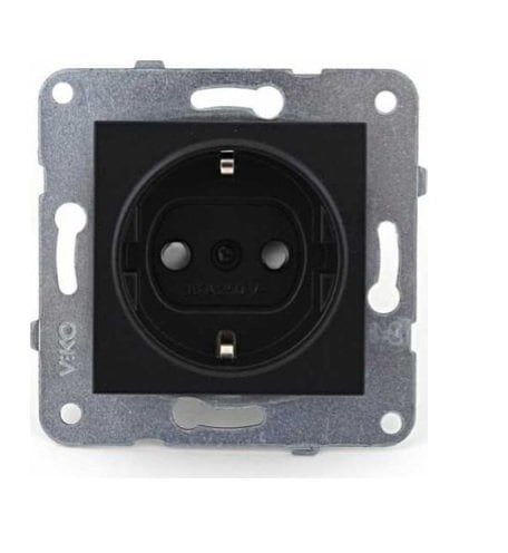 Viko Artline Novella SİYAH Renk Anahtar ve Priz Çeşitleri Topraklı Priz