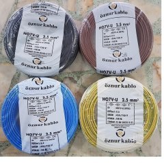 Öznur Nya Kablo Tam Bakır 1.5 2.5 4 6 10 16 TSE 100 METRE 2.5 MM - Sarı