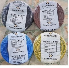 Öznur Nya Kablo Tam Bakır 1.5 2.5 4 6 10 16 TSE 100 METRE 2.5 MM - Siyah