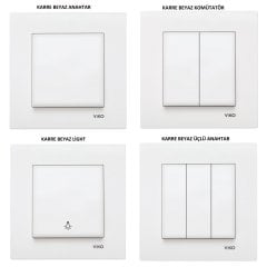 Viko Karre/Meridian Beyaz/Krem Anahtar ve Priz Çeşitleri