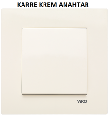 Viko Karre/Meridian Beyaz/Krem Anahtar ve Priz Çeşitleri Krem - Karre İkili Çerçeve