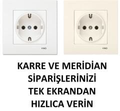 Viko Karre/Meridian Beyaz/Krem Anahtar ve Priz Çeşitleri