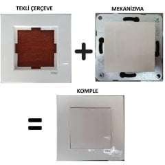 Viko Karre/Meridian Beyaz/Krem Anahtar ve Priz Çeşitleri Krem - Karre İkili Çerçeve