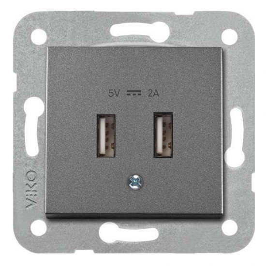 Viko Novella USB Şarj Prizi 5V 2A ÇERÇEVESİZ-FÜME
