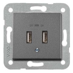 Viko Novella USB Şarj Prizi 5V 2A ÇERÇEVESİZ-FÜME