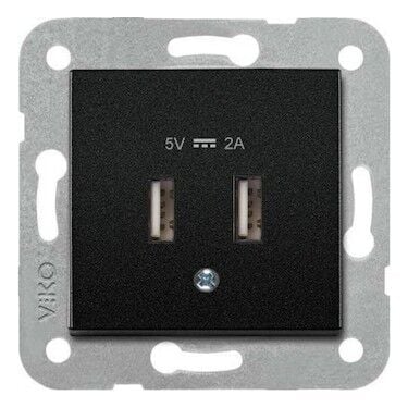 Viko Novella USB Şarj Prizi 5V 2A ÇERÇEVESİZ- SİYAH