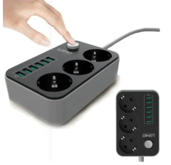 Ldnıo Akım Korumalı 6 Usb Şarj Yuvalı 3Lü Priz 5V
