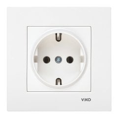 Viko Karre/Meridian Beyaz Krem Topraklı Priz