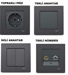 Viko Artline Novella SATEN Renk Anahtar ve Priz Çeşitleri Işıklı Vavian