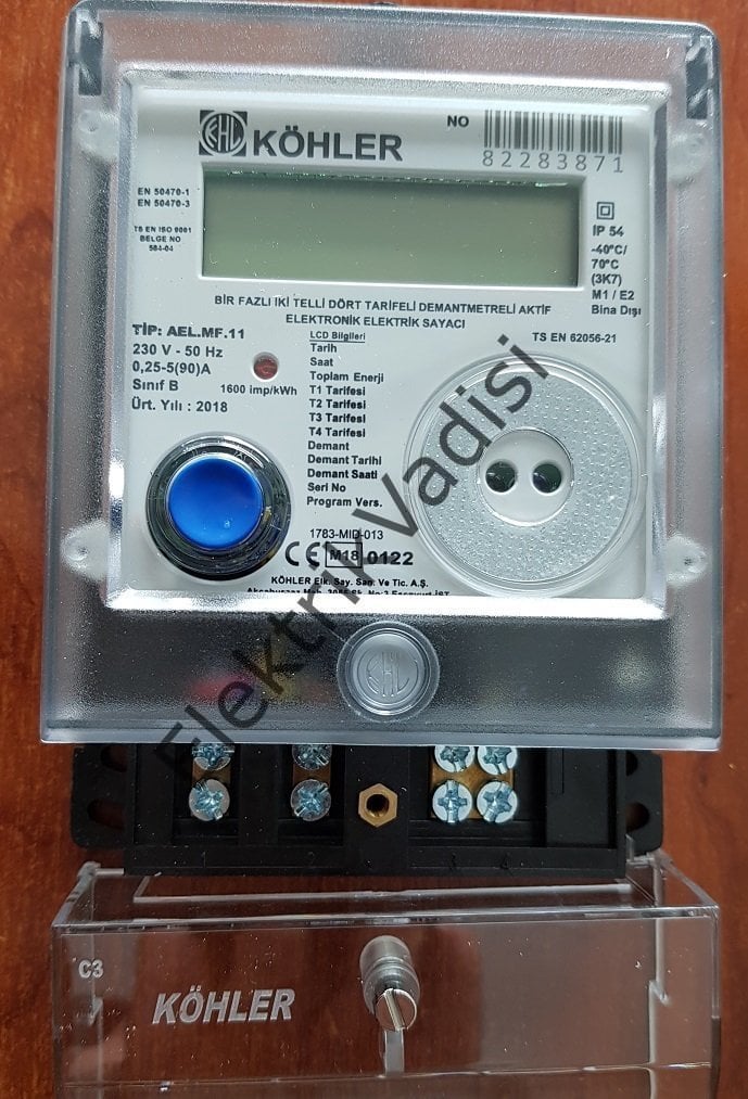 Köhler Monofaze Elektronik Sayaç