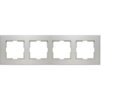 Viko Novella METALİK BEYAZ Renk Anahtar ve Priz Çeşitleri Dörtlü Çerçeve