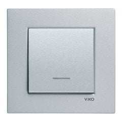 Viko Artline Novella GÜMÜŞ Işıklı Anahtar Çerçeveli - 92605019