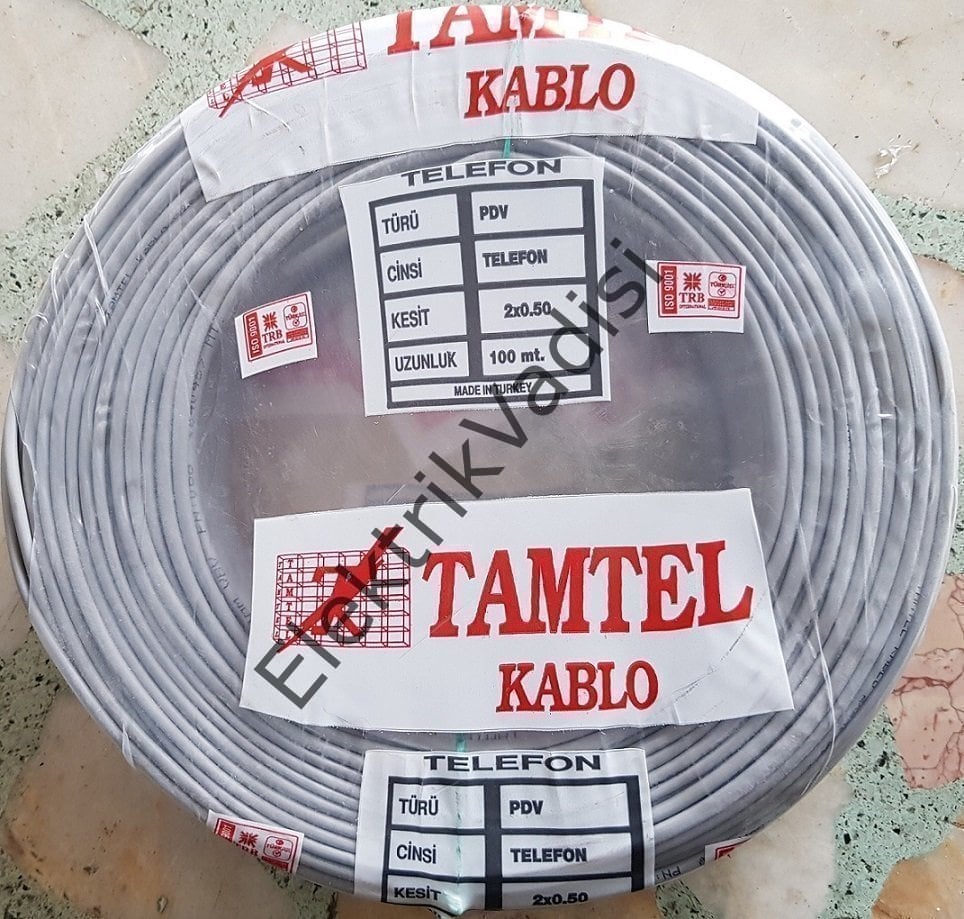 Telefon Kablosu 2 ÇİFT 5 Telli Tam Bakır 2X2X0.50 Tamtel 100 MT