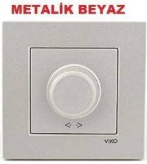Viko Novella METALİK BEYAZ Renk Anahtar ve Priz Çeşitleri Topraklı Priz