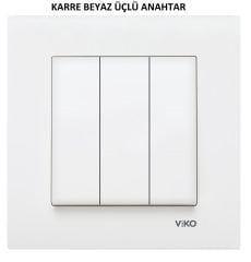 Viko Karre/Meridian Beyaz/Krem Üçlü Anahtar