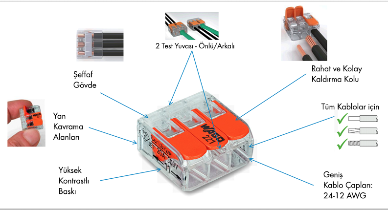Buat Klemensi  Geçmeli 2,3, 4, 5. 6, 8 No çetinkaya 5x4 No Tırnaklı buat klemensi çetinkaya