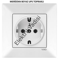 Viko Karre/Meridian Beyaz/Krem UPS Priz Topraklı