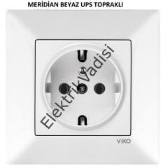 Viko Karre/Meridian Beyaz/Krem UPS Priz Topraklı