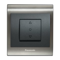Viko Panasonic Thea Blu Inox Füme Tek Düğmeli Jaluzi Metalik Beyaz