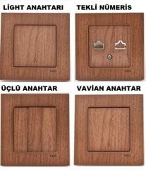 Viko Artline Novella CEVİZ Renk Anahtar ve Priz Çeşitleri Kapı Otomatiği