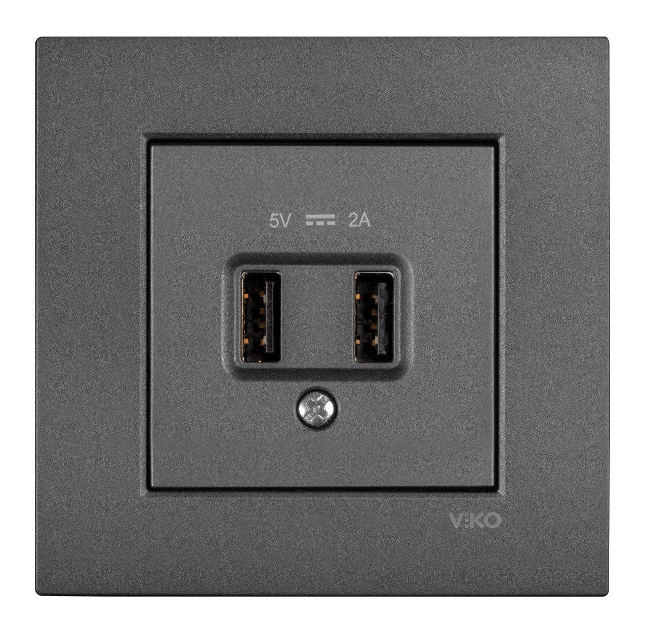 Viko Novella Serisi USB Şarj Prizi 5V 2A Siyah