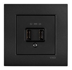 Viko Novella Serisi USB Şarj Prizi 5V 2A Siyah