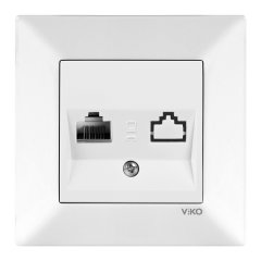 Viko Karre/Meridian Beyaz/Krem Tekli Data Cat-6