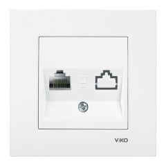 Viko Karre/Meridian Beyaz/Krem Tekli Data Cat-6