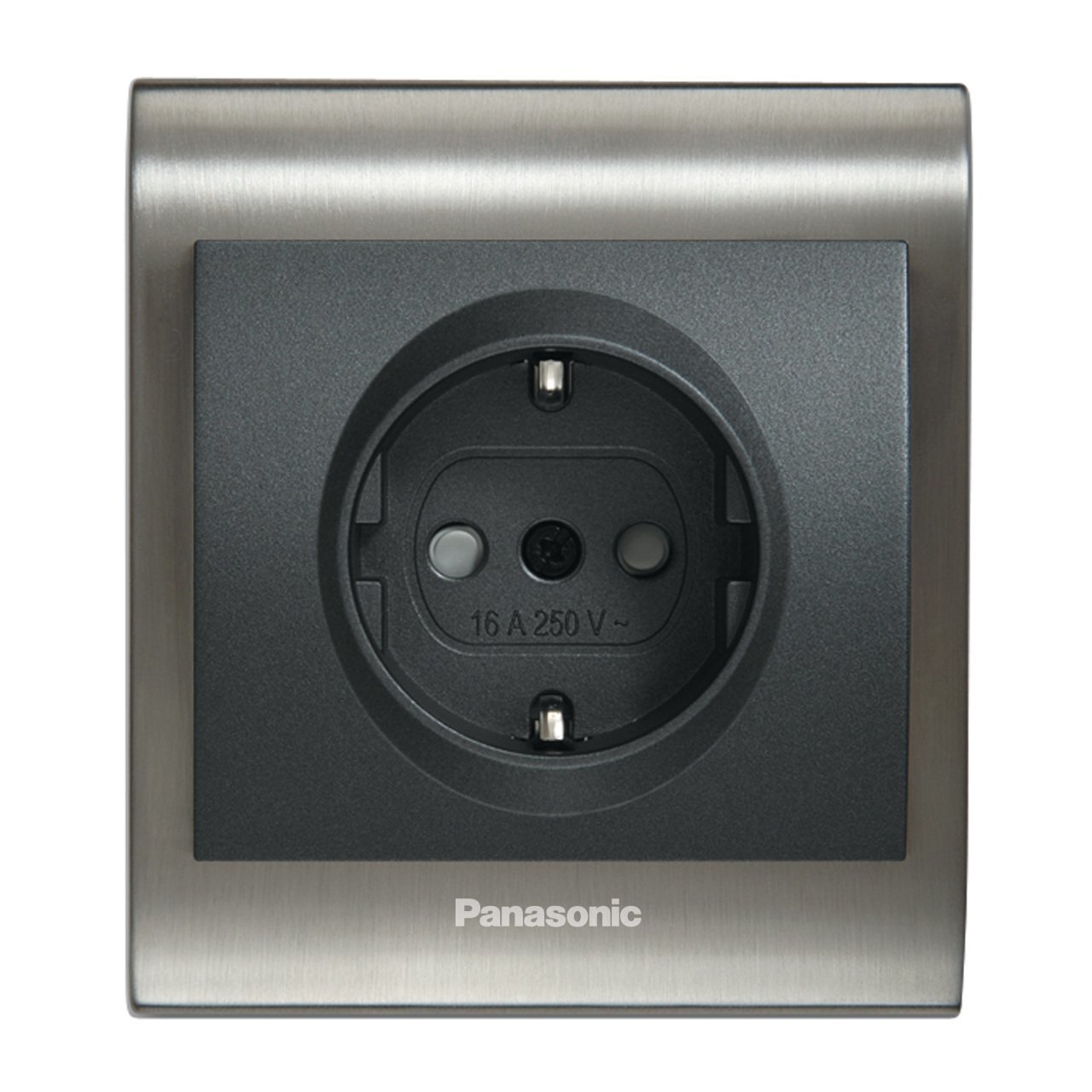 Viko Panasonic Thea Blu Inox Füme Topraklı Priz Siyah