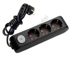 Viko Multi-let Siyah Renk Klemensli Grup Prizler 3lü - 2 Metre
